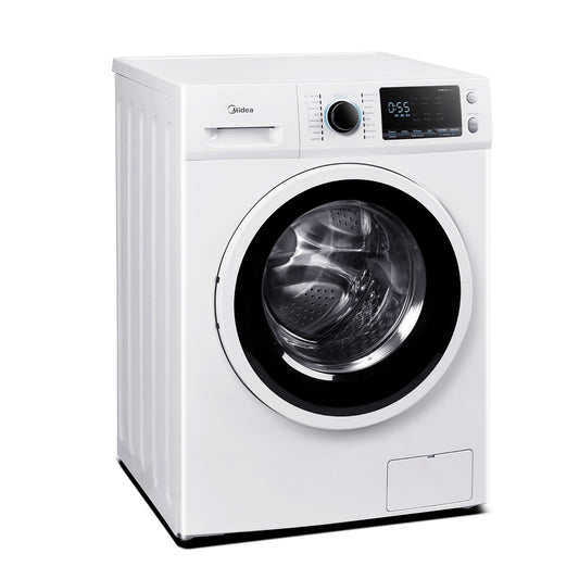 Midea MLH25N7BWW Compact Front-Load Machine, 24" Energy & Space-Saving Washer, Steam Care and Cold Wash Stackable Laundry, for Family Daily use, 2.5 Cu.ft, White