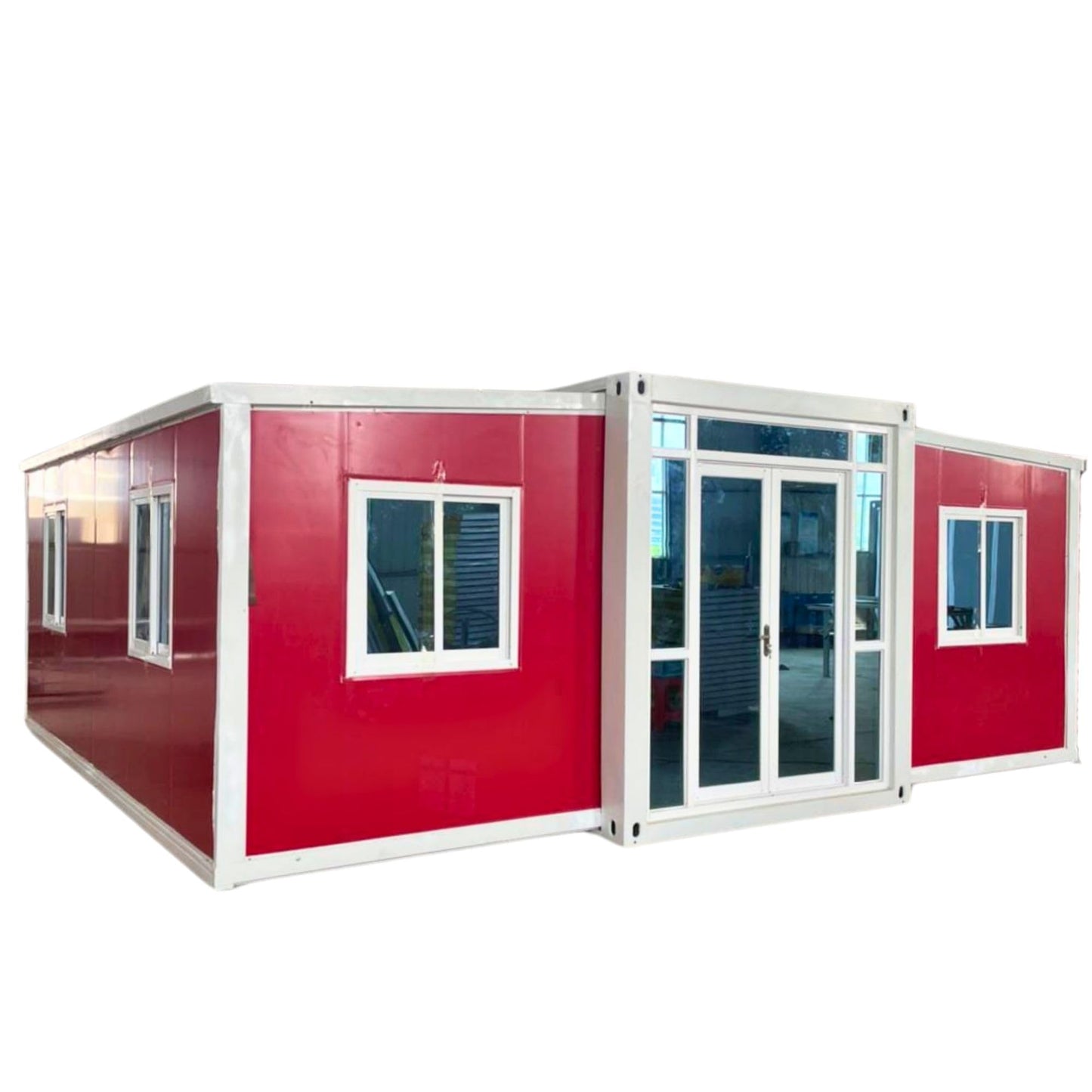 Portable Prefabricated House to Live in Tiny Home Mobile Expandable Prefab Foldable House for Hotel, Rent, S Guard, Hunting & Various Uses (30ft) (Red)