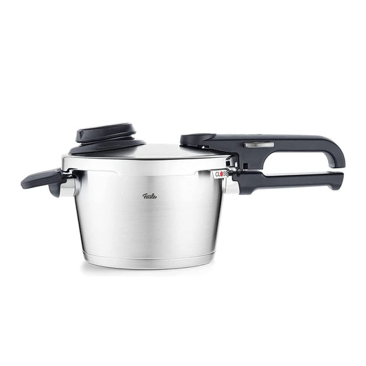 Fissler Vitavit Premium Pressure Cooker with Steamer Insert - Premium German Construction - Built to Last for Decades - Safe & Easy Pressure Cooker with Glass Lid - For All Cooktops - 2.6 Quarts