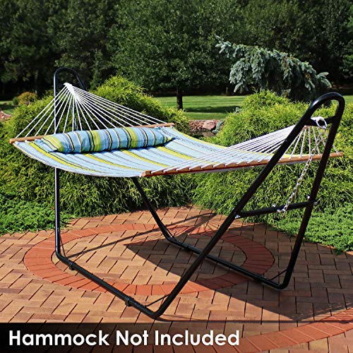 Sunnydaze Universal 2-Person Hammock Stand Only - 550-Pound Capacity - Heavy-Duty Hammock Stand for Outside - Fits 9 to 14 Foot Hammocks - Black