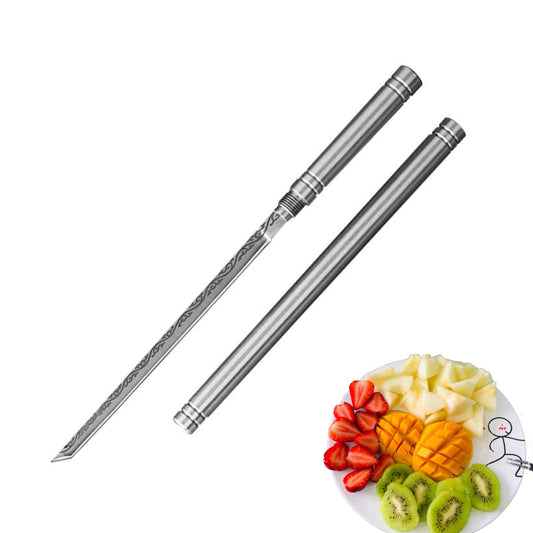 OSFRIAGE Multipurpose Outdoor Portable Fruit Knife with Sheath,Stainless Steel Mini Stick Knife，All Steel Stick Fruit Knife, Mini Slicing Knife(1pcs)