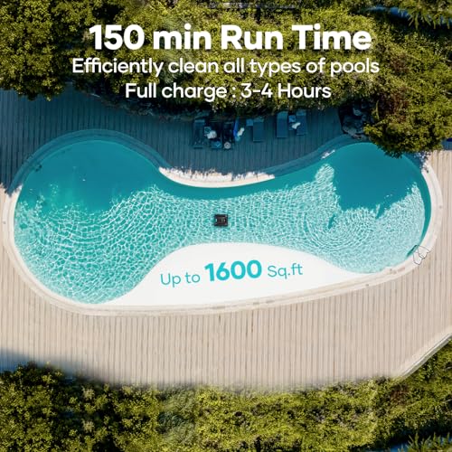 AIPER Scuba S1 Cordless Robotic Pool Cleaner, Pool Vacuum for Inground Pools, Wall and Waterline Cleaning, Smart Navigation for Pools up to 1,600 Sq.ft