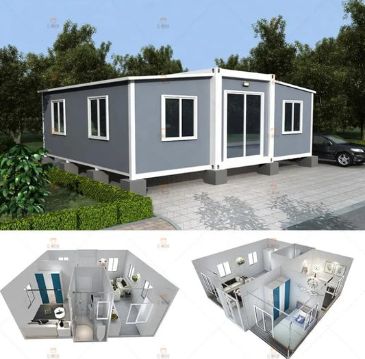 Ak Classic Customize Portable Prefabricated Tiny Home 19x20ft, Mobile Expandable Plastic Prefab House for Hotel, Booth, Office, Guard House, Shop, Villa, Warehouse, Workshop
