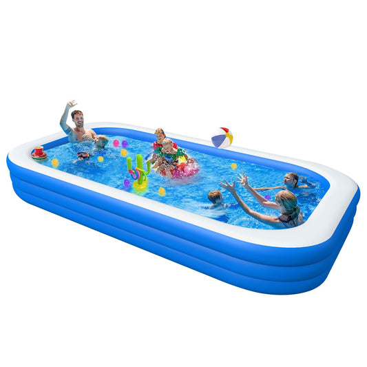 Inflatable Swimming Pool, Large Blow up Pool, Above Ground Swimming Pool for Family, Pools for Kid, 150 x 72 x 22 inch Full-Sized Inflatable Pool for Toddler for Outdoors, Backyard