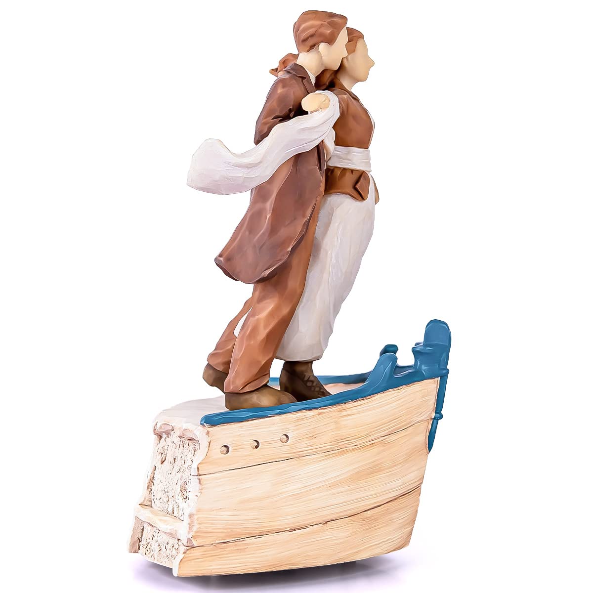 AIDLNS Couple Figurie Music Box Gift, Sculpted Hand-Painted Figure Musical Box, Anniversary Figurines Valentine's Day Gift for Wife Husband Boyfriend Girlfriend(Love Boat Serenade)