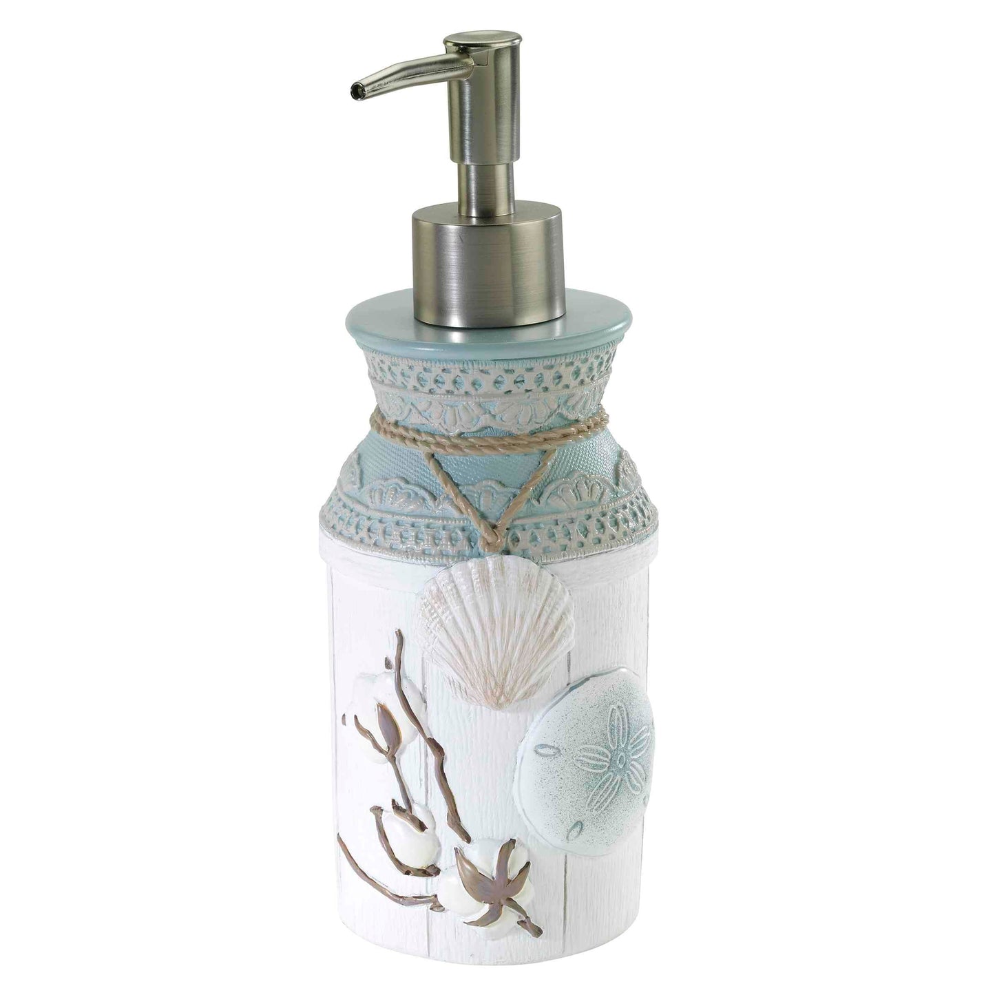 Avanti Linens - Lotion Pump/Soap Dispenser, Countertop Accessories, Farmhouse Chic Bathroom Decor (Farmhoue Shell Collection)