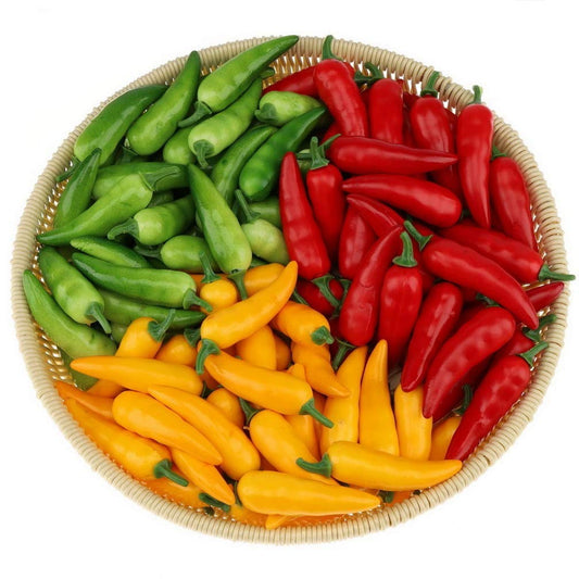 Gresorth 60pcs Artificial Mini Pepper Chili Fake Vegetable Home Kitchen Party Christmas Food Toy Decoration