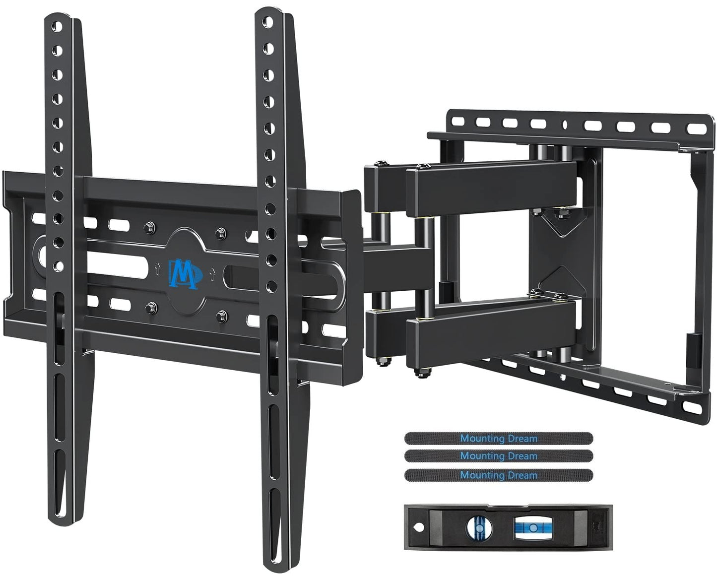 Mounting Dream TV Wall Mount for 32-65 Inch TV, TV Mount with Swivel and Tilt, Full Motion TV Bracket with Articulating Dual Arms, Fits 16inch Studs, Max VESA 400X400 mm, 99lbs, MD2380