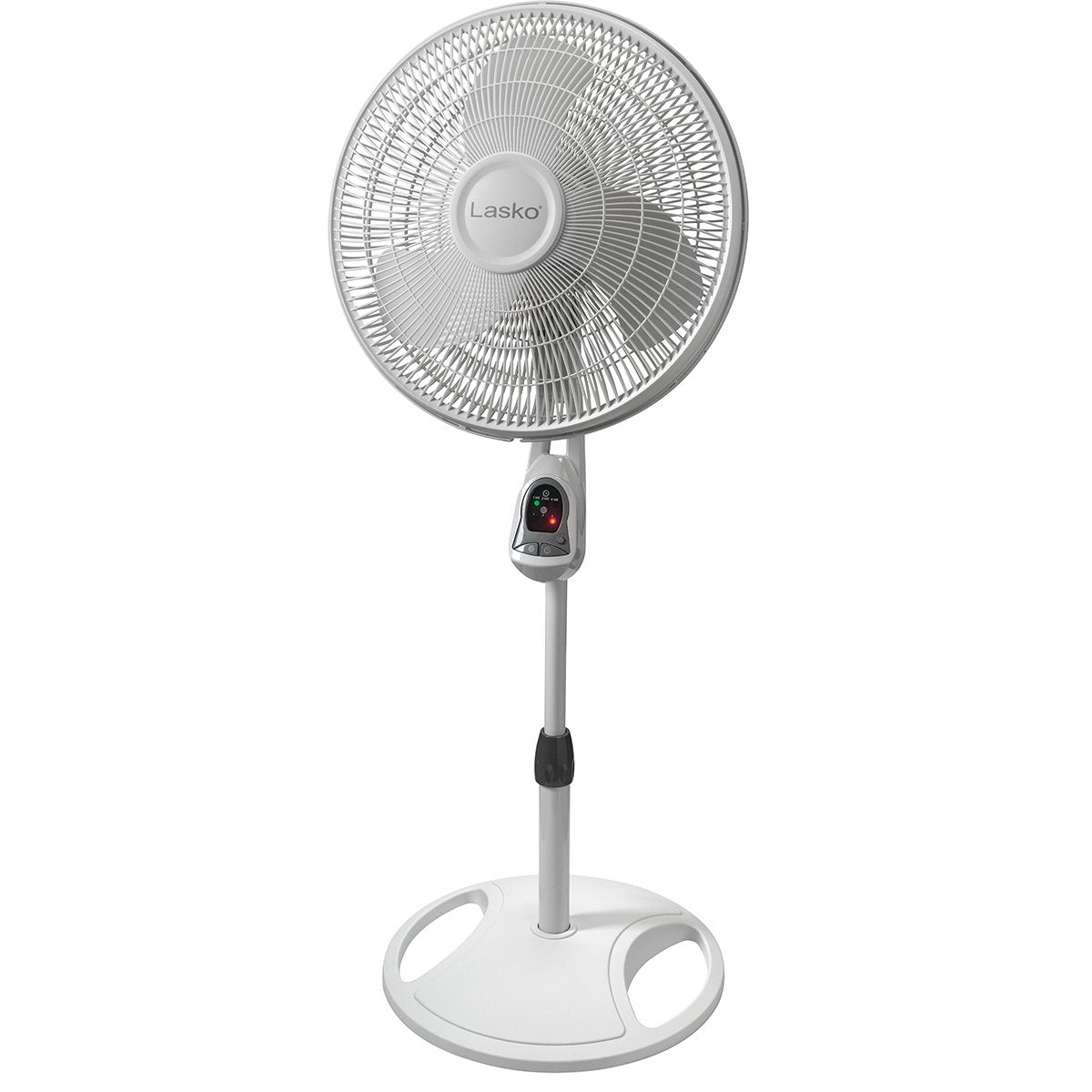 Lasko Oscillating Adjustable Pedestal Stand Fan with Timer and Remote for Indoor, Bedroom, Living Room, Home Office & College Dorm Use, 16 Inch, White, 1646