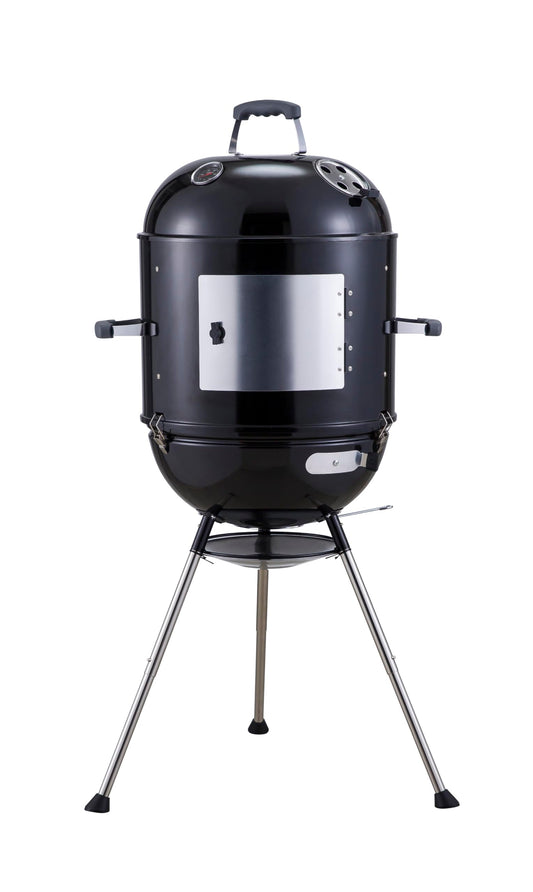 Megamaster 4-in-1 Smoker & Charcoal Grill, 600 sq. in. Cooking Space, Perfect for Outdoor Smoking & Grilling, BBQ, Tailgating, Camping, & Patios, Black, 810-36014