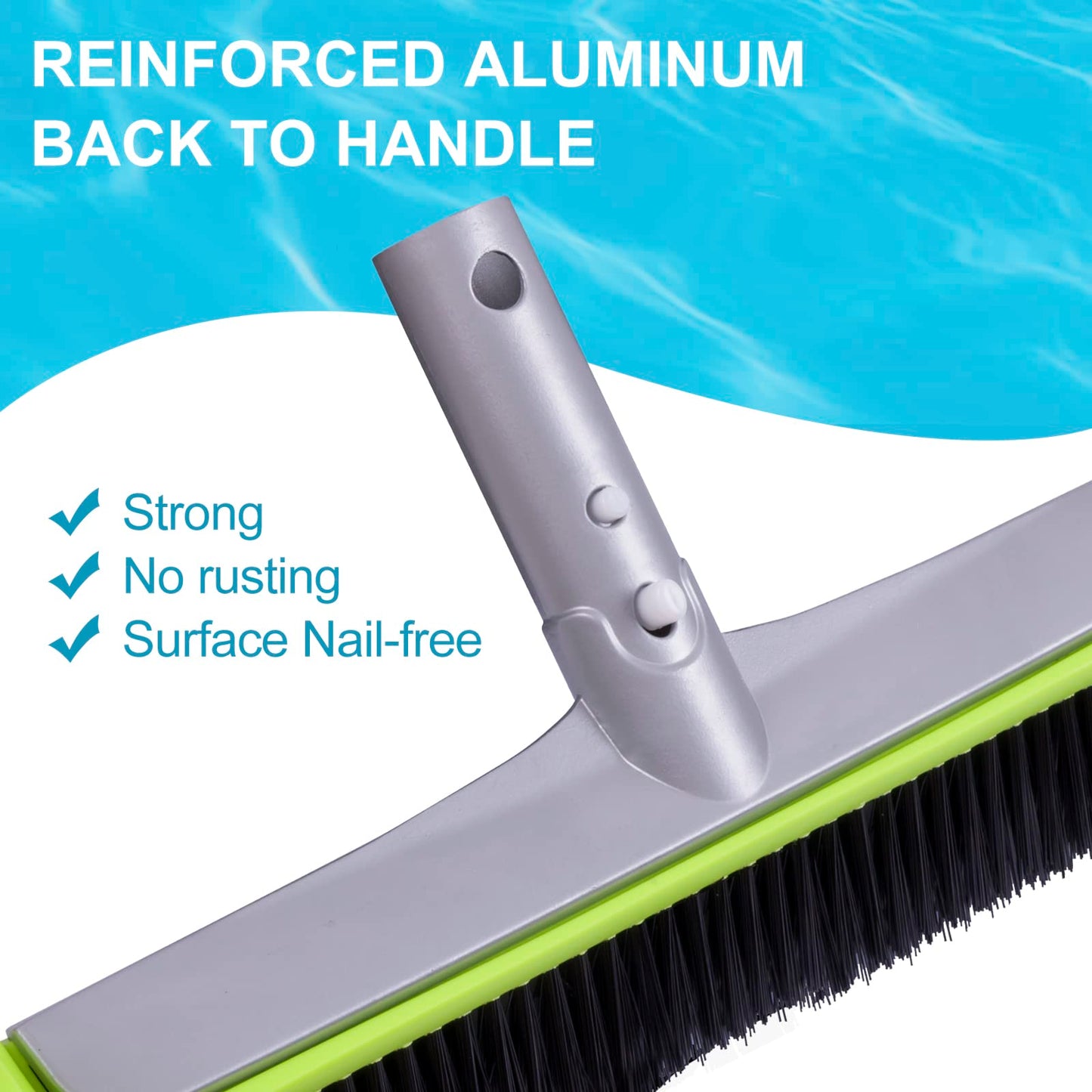 Sepetrel Pool Brush Head for Cleaning Pool Walls,Heavy Duty Inground/above Ground Swimming Pool Round Scrub Brushes with Premium Strong Bristle & Reinforced Aluminium Back