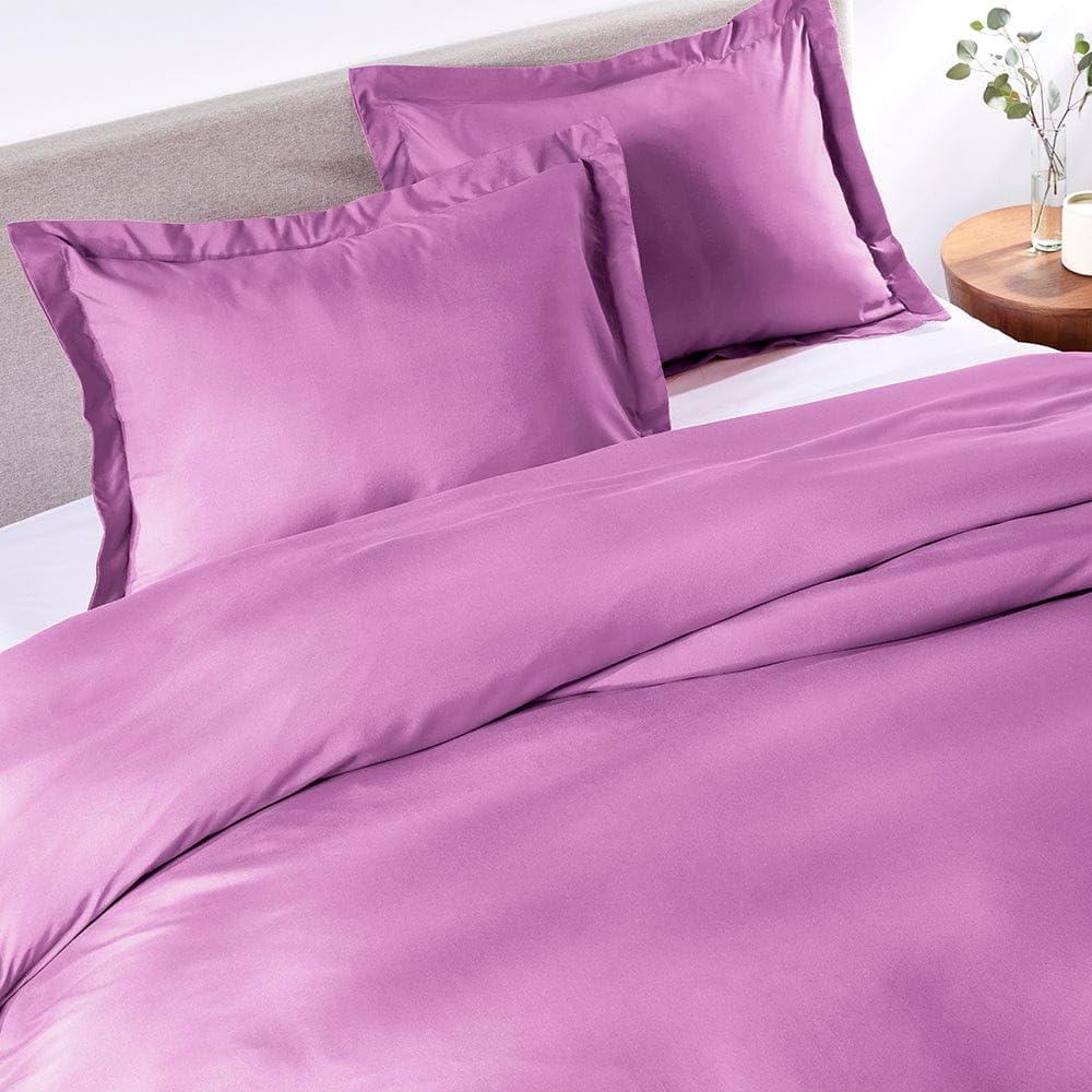 PeachSkinSheets 1500tc Level of Softness Soft Cooling Duvet Cover Set | King/California King - Purple Orchid