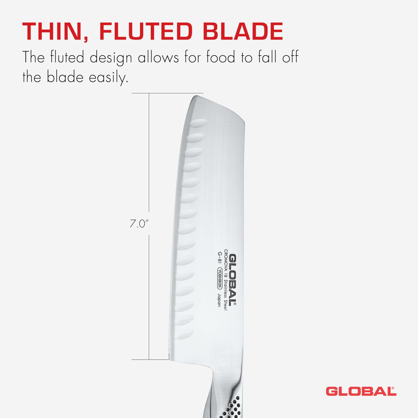 Global Knives Global 7" Hollow Ground Vegetable Knife, L, Silver