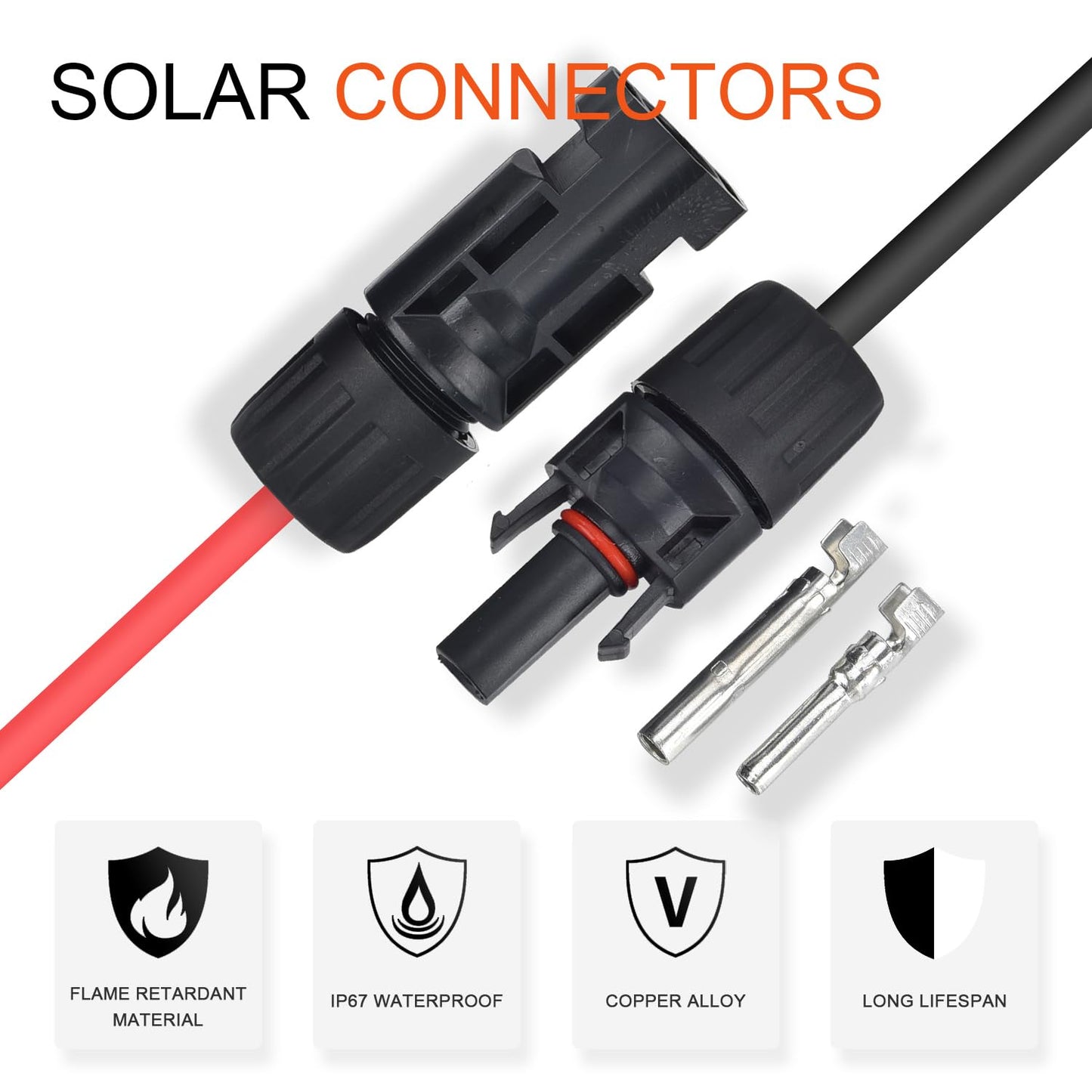 SWANAMB Solar Panel Connector Crimping Tool Kit with 1 Solar Crimper, 15 Pairs of Solar Connectors and 1 Pair of Connector Spanner Wrench - Essential Tools for Solar Installation Assembly