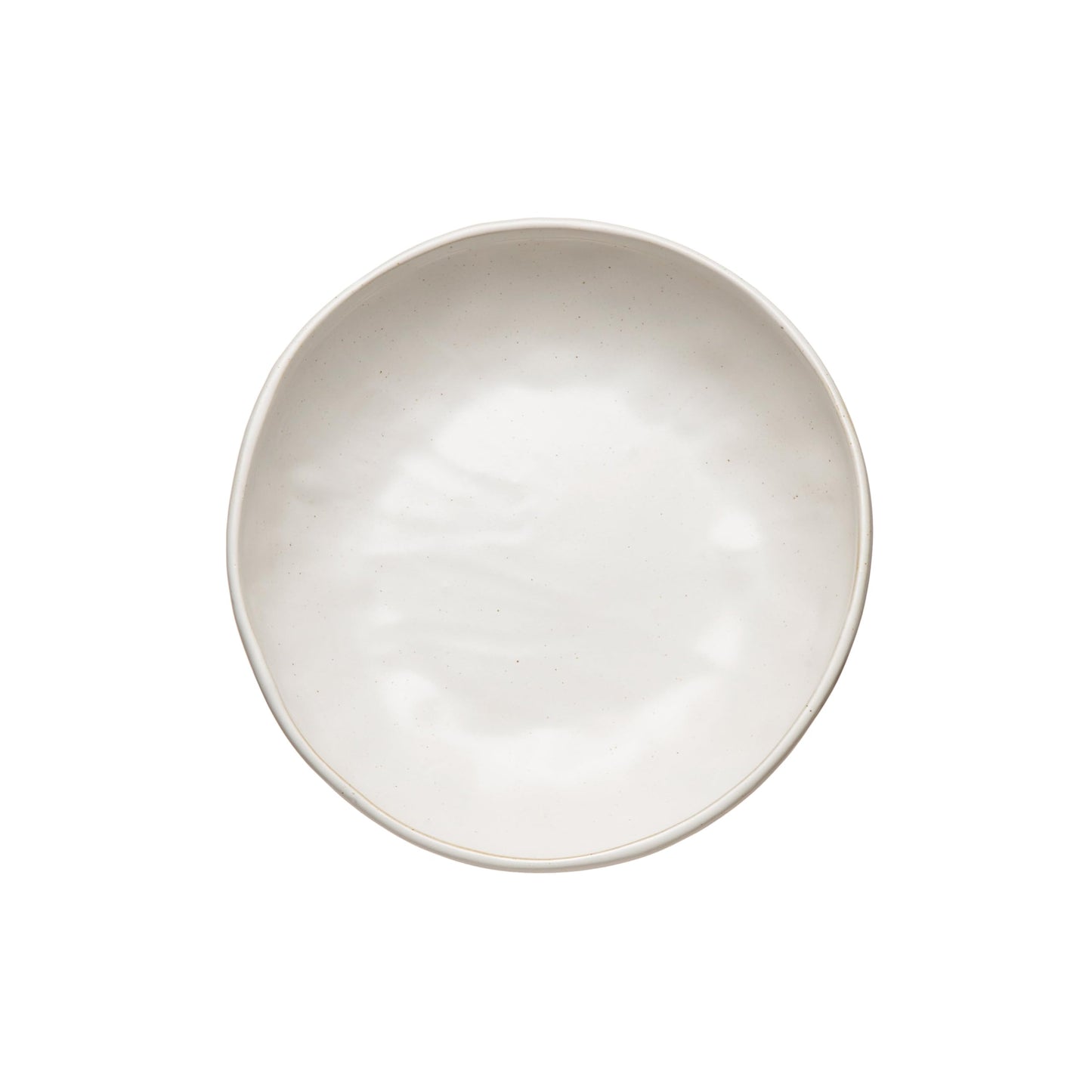 Creative Co-Op Stoneware Bowl w Reactive Glaze, White