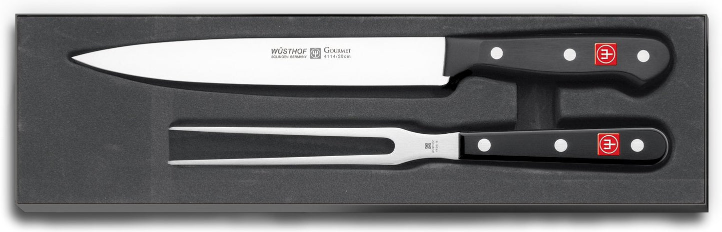 WÜSTHOF Gourmet 2-Piece Carving Knife Set,Black