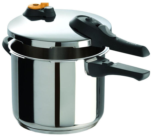 T-fal Ultimate Stainless Steel Pressure Cooker 6.3 Quart Induction Cookware, Pots and Pans, Dishwasher Safe Silver