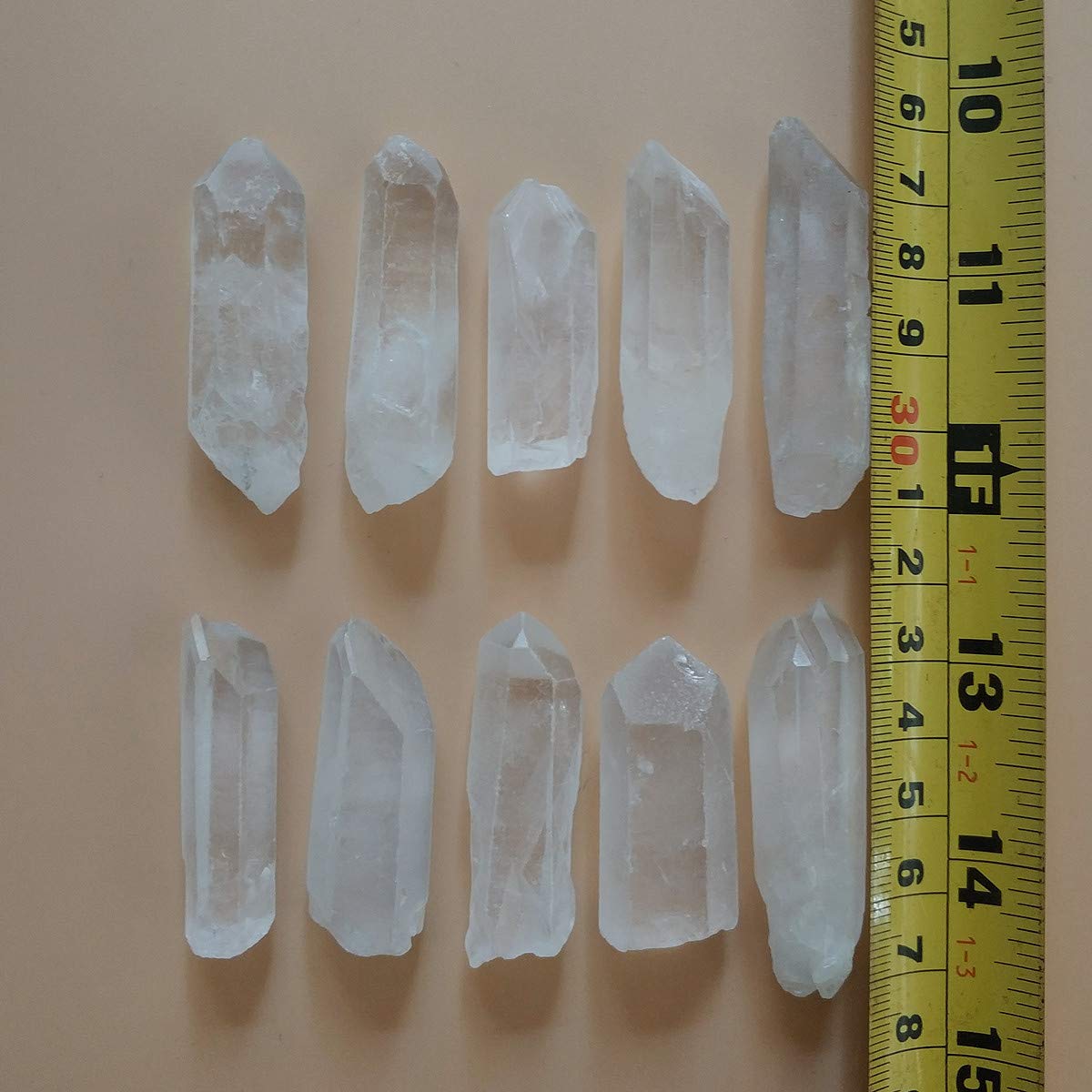 Colorsheng 10 Pcs Natural Rough Quartz Crystal Column Points Shards (1"- 2")