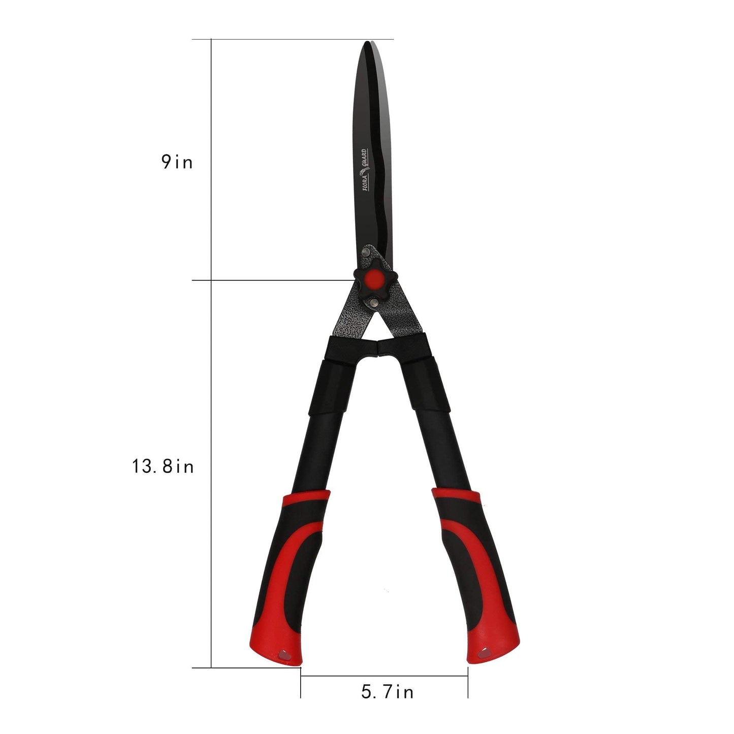 FLORA GUARD Hedge Shears-23 Inches in Length - Carbon Steel Blades with Soft Handle