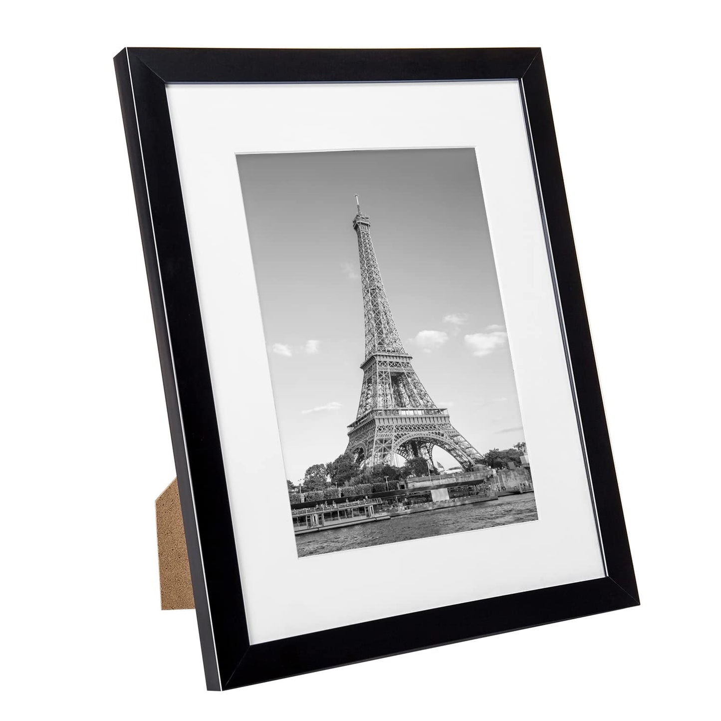 upsimples 8.5x11 Picture Frame Set of 10, Display Pictures 6x8 with Mat or 8.5x11 Without Mat, Multi Photo Frames Collage for Wall or Tabletop Display, Black