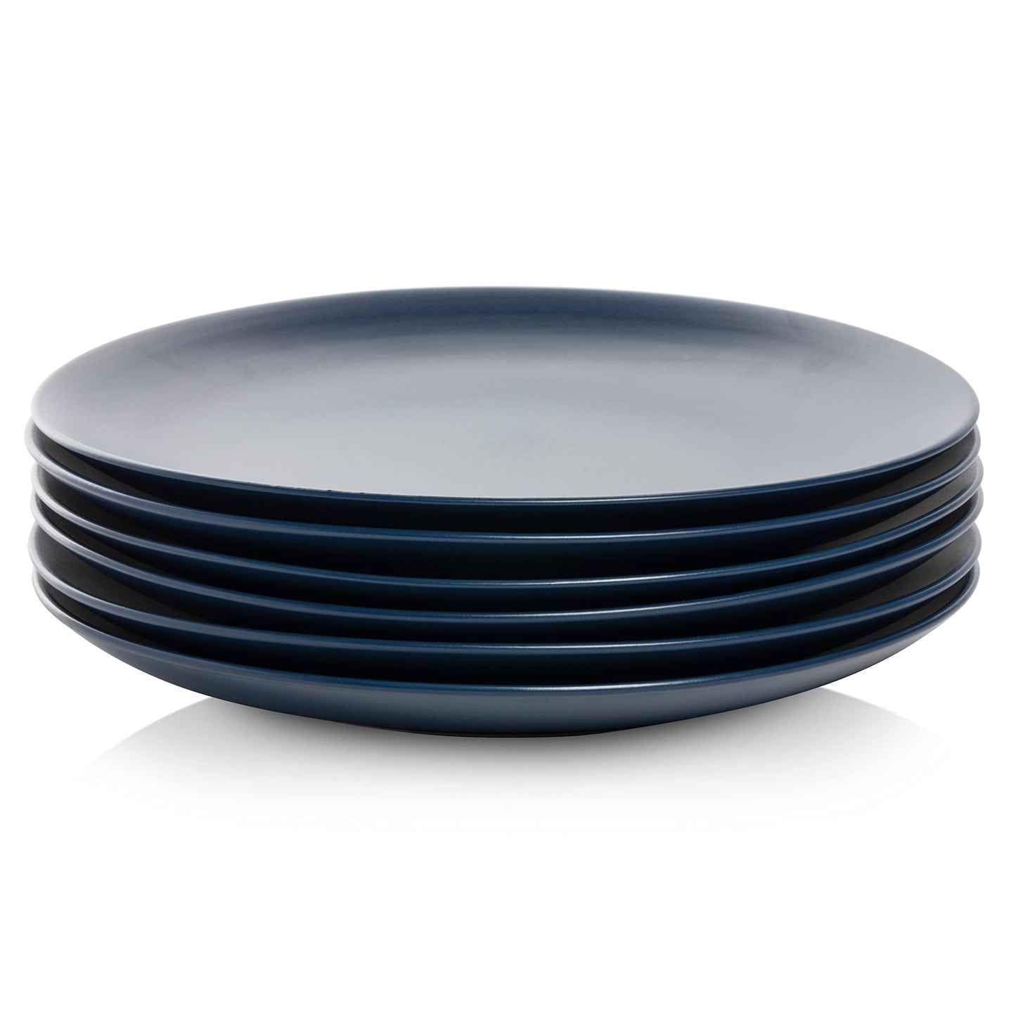 10 Strawberry Street Wazee Matte 10.5" Coupe Dinner Plate, Set of 6, Midnight Blue