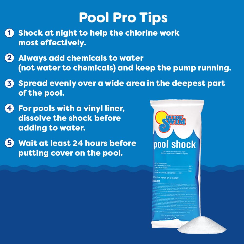 In The Swim Pool Shock – 68% Cal-Hypo Granular Sanitizer for Crystal Clear Water – Defends Against Bacteria, Algae, and Microorganisms - 12 X 1 Pound