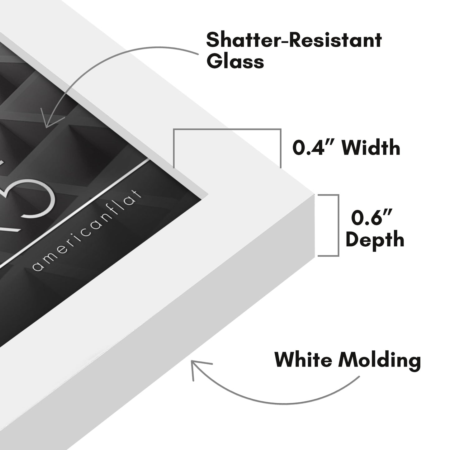 Americanflat 3x5 Picture Frame with Shatter-Resistant Glass - Streamline Collection - Thin Border Photo Frame for Wall and Tabletop Display - Hanging Hardware and Easel Back Included - White