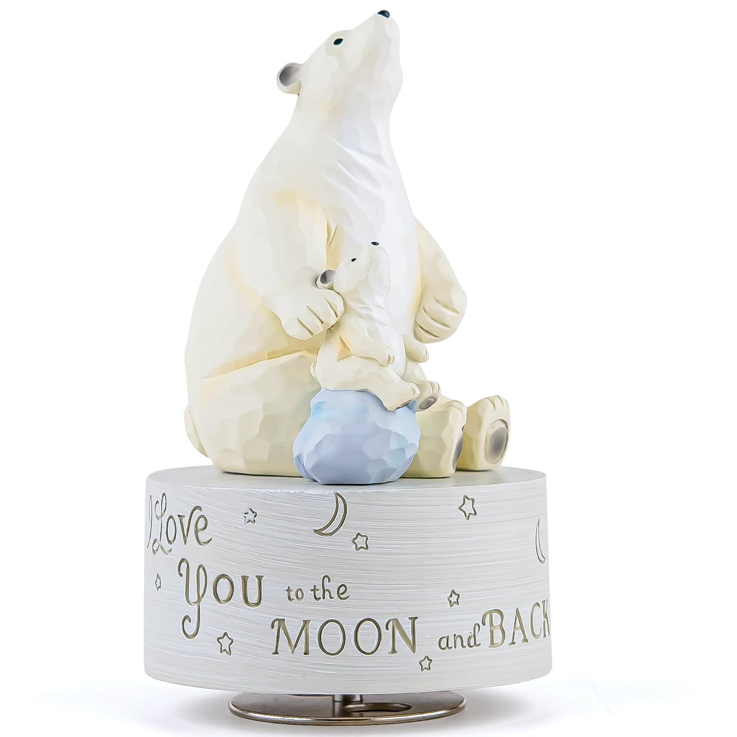 AIDLNS Polar Bear Music Box Figurine, Sculpted Hand-Painted Musical Figure Gifts, for Daughter Granddaughter Grandson Birthday Anniversary, Play You are My Sunshine