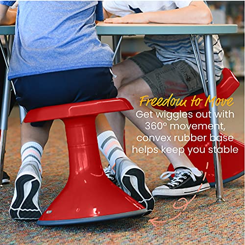 ECR4Kids ACE Active Core Engagement Wobble Stool, 15-Inch Seat Height, Flexible Seating, Red