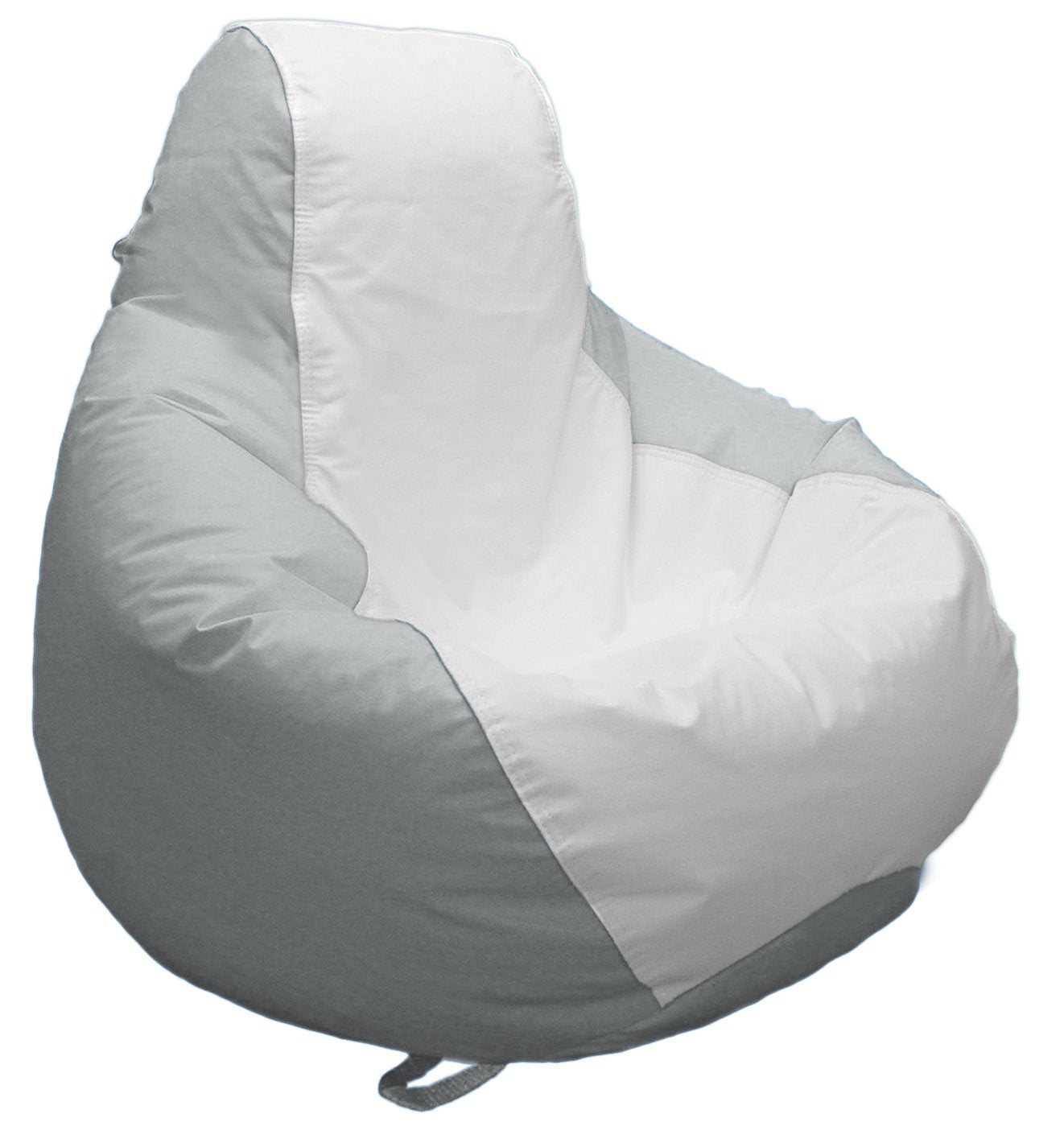 JoyBean Outdoor Bean Bag Chair - Water Resistant Marine Vinyl Ideal for Yacht Boat Pool Patio Garden Marine - Lawn Chair - Patio Furniture - for Adults Teens Kids (Medium, White/LightGray)