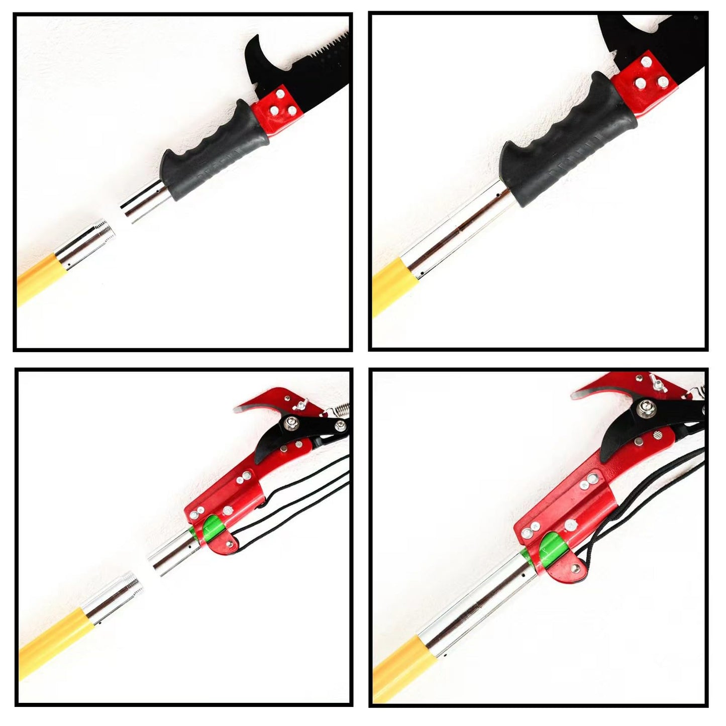 YTFLOT 2-32 Feet Pole Saws For Tree Trimming Manual Pole Saw Tree Trimmers Tree Pruner Extendable Tree Pole Saw Red