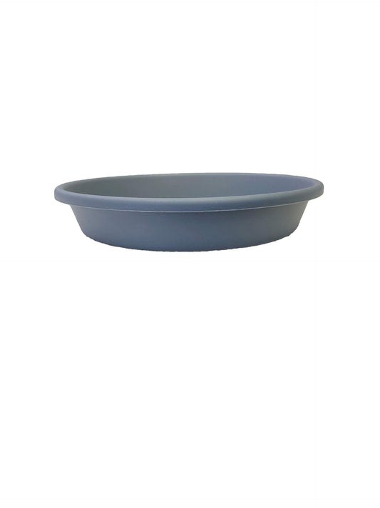 The HC Companies 10 Inch Round Plastic Classic Plant Saucer - Indoor Outdoor Plant Trays for Pots - 10.75"x10.75"x1.75" Slate Blue