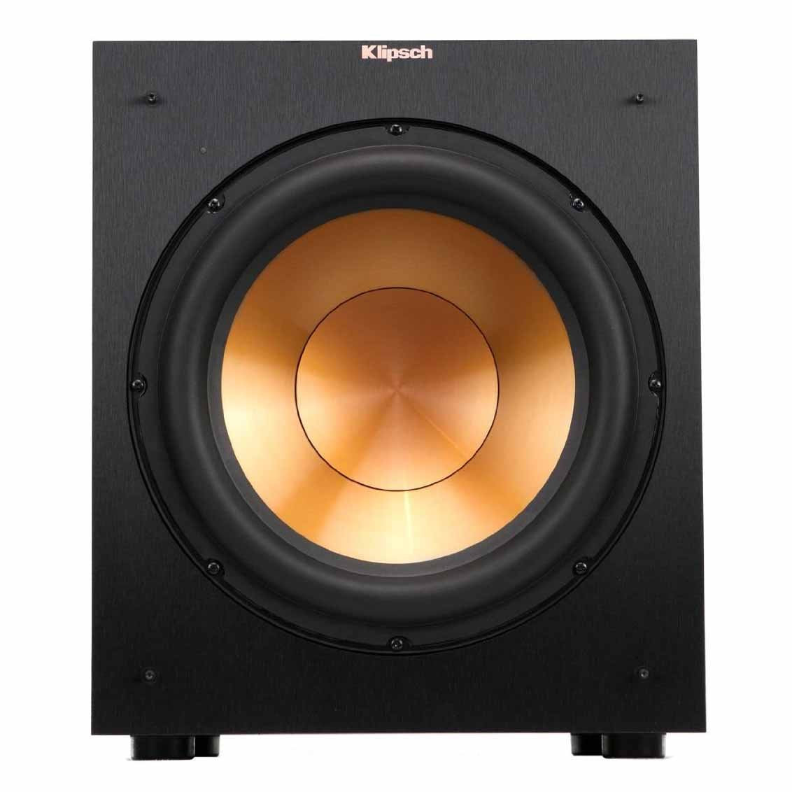 Klipsch R-12SW Powerful Deep Bass Front Firing 12" Copper-Spun Driver 400W Digital Power Subwoofer 14" X 18.5" X 16"