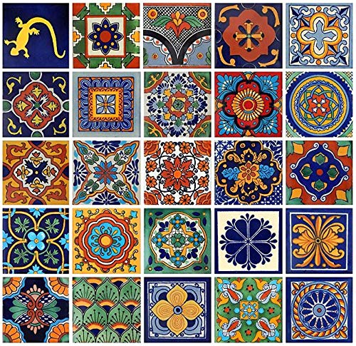 25 Mexican Tiles 4x4 Handpainted Hundred Pieces Different Designs