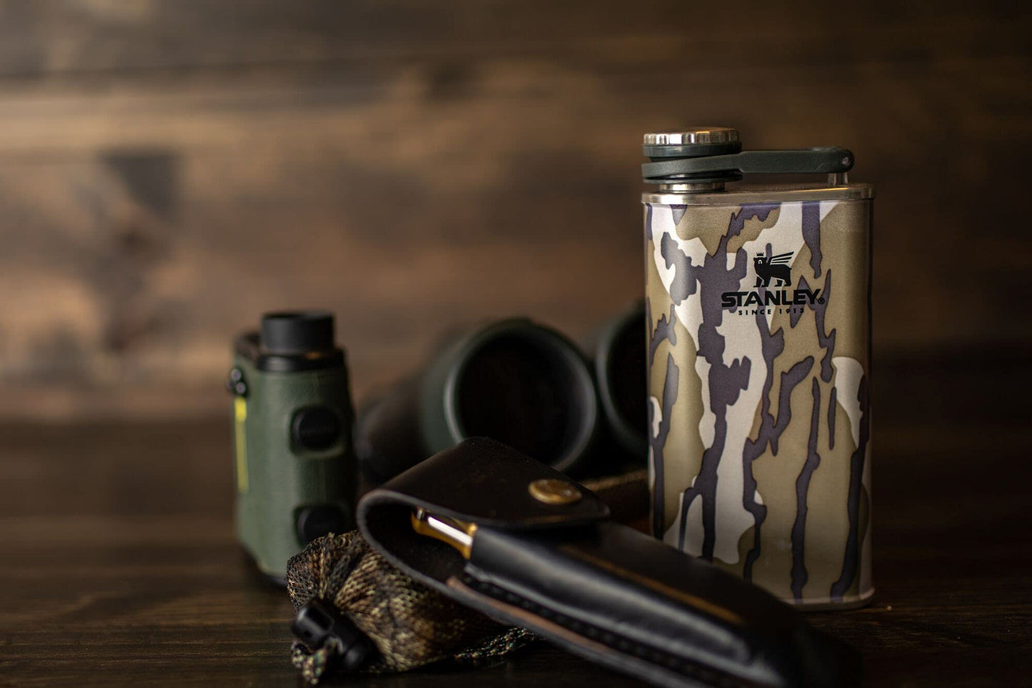 Stanley x Mossy Oak® Classic Flask 8oz with Never-Lose Cap, Wide Mouth Stainless Steel Hip Flask for Easy Filling & Pouring, Insulated BPA-Free Leak-Proof Flask