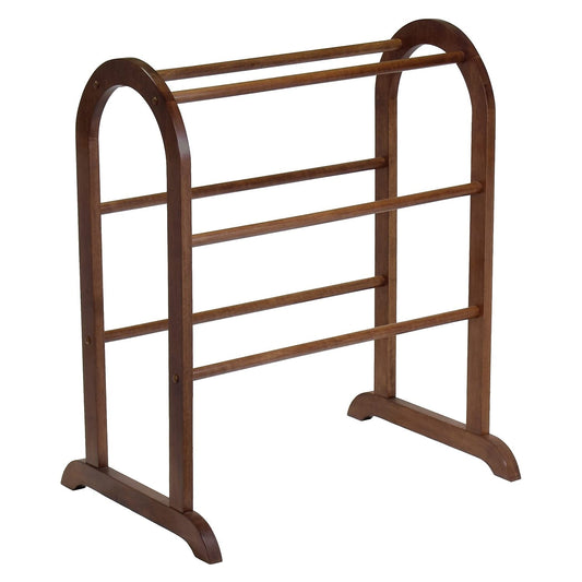 Winsome 94326 Wood Quilt Rack With 6 Rungs, Antique Walnut