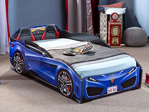Cilek Spyder Race Car Toddler Bed Frame, Toddler, Blue