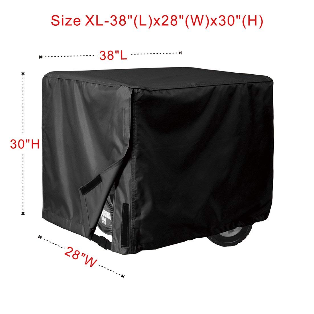 Porch Shield Waterproof Universal Generator Cover 38 x 28 x 30 inch - for Most Generators 5500-15000 Watt, Black