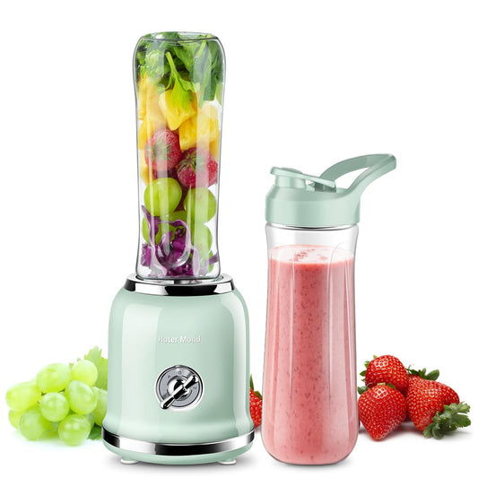 Personal Blender, Roter Mond Powerful Smoothie Blender with 2 Portable Bottle 2 Speed Control & Pulse Function 6 Stainless Steel Blades, BPA Free (Green) (BL019)