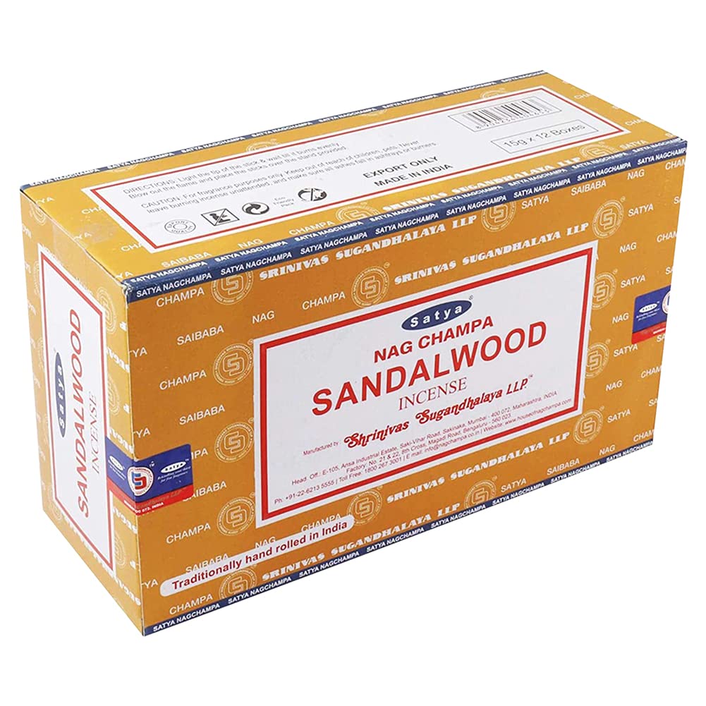 Sandalwood Incense Sticks - Total 180 Insence-Sticks and Incense Stick Holder Bundle Insence Insense Satya Incense