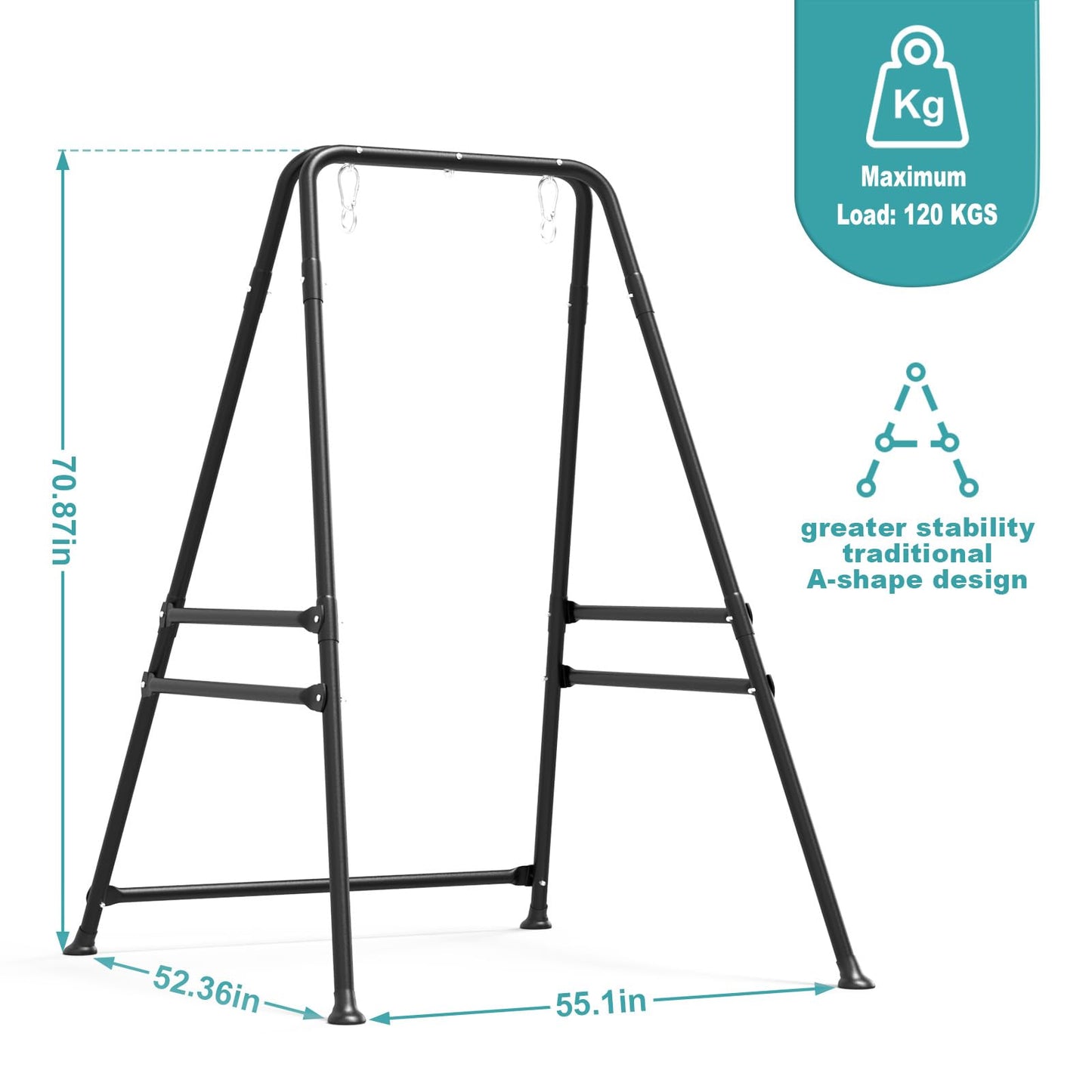 TOREVSIOR Hammock Chair Stand,Swing Stand,Heavy Duty Hammock Stand,Swing Frame,Portable Hammock Chair Stand for Indoor or Outdoor,(Hammock Chair not Included)