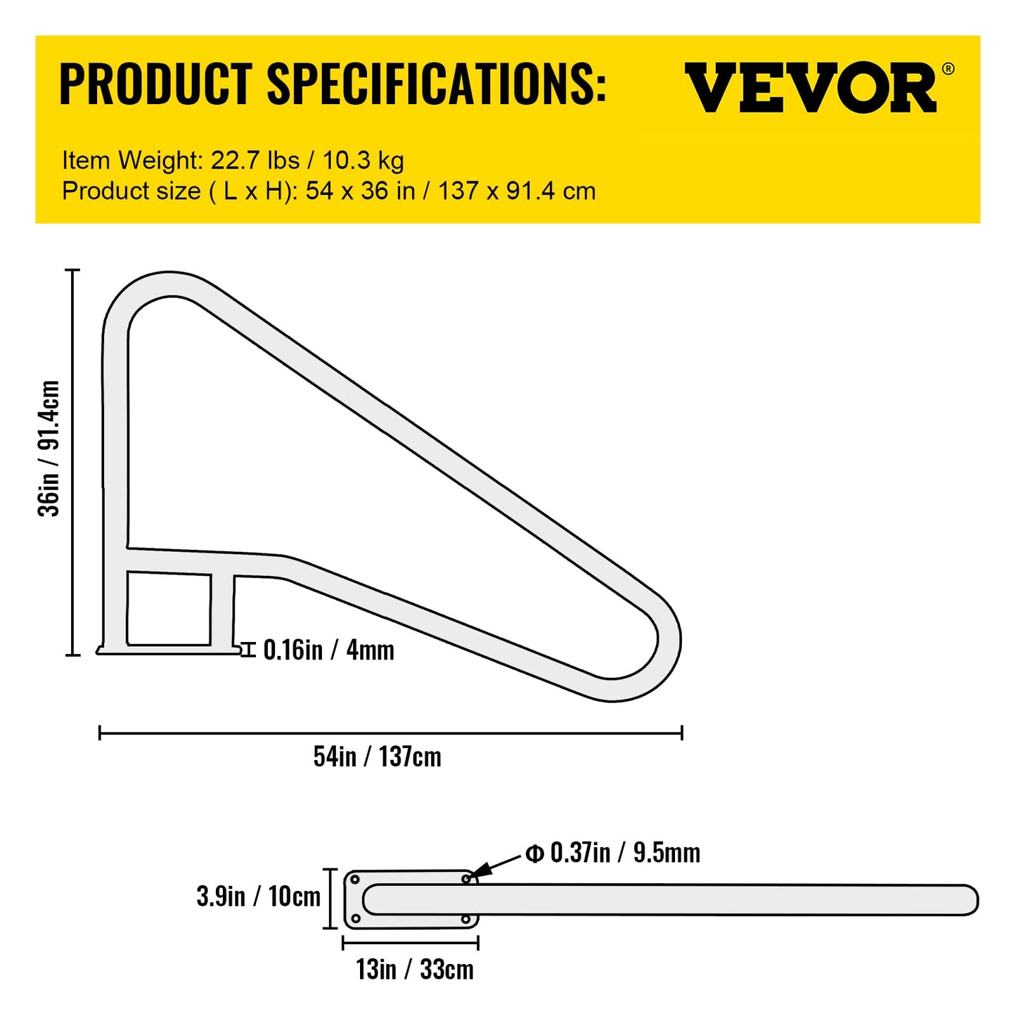 VEVOR Pool Rail 54x36 Pool Railing 304 Stainless Steel 250LBS Load Capacity Silver Rustproof Pool Handrail Humanized Swimming Pool Handrail with Blue Grip Cover & M8 Drill Bit & Self-Taping Screws