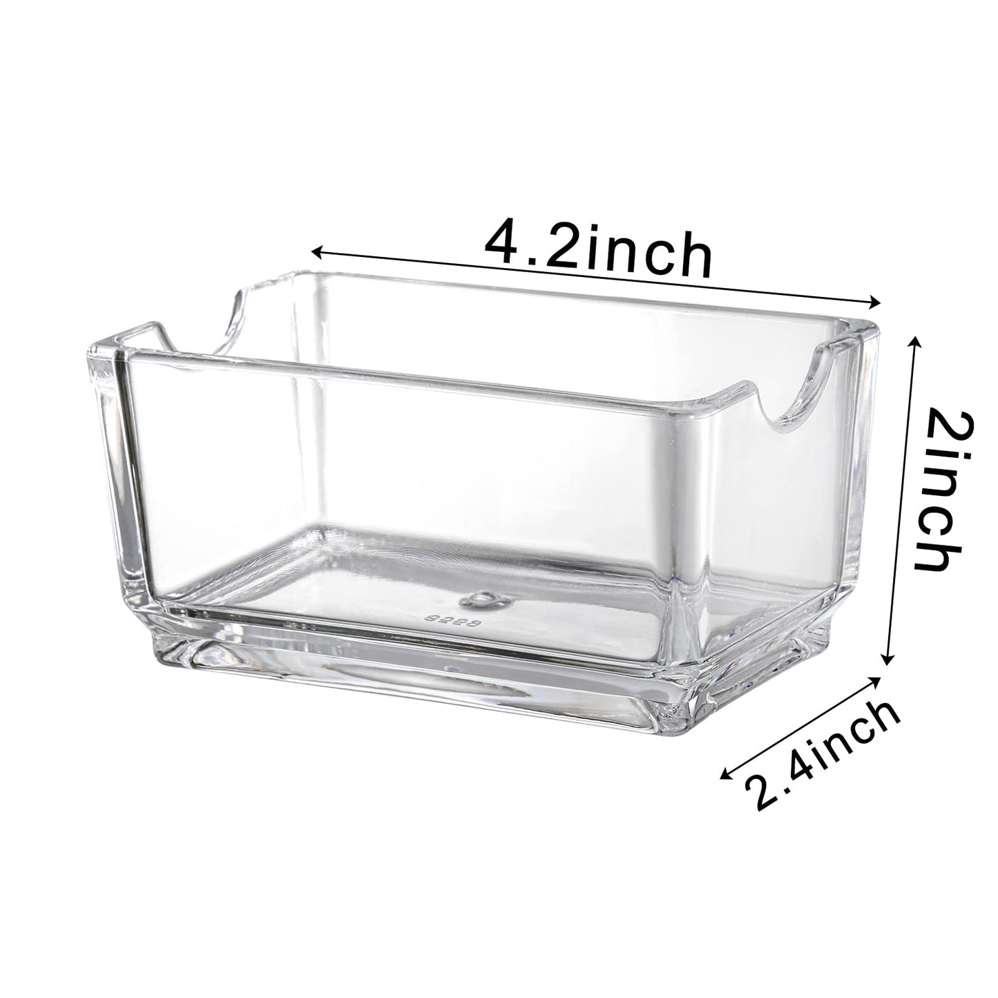 SOUJOY Set of 6 Sugar Packet Holder, Acrylic Tea Bag Bowl for Drawer, Clear Caddy Tea Packet Storage Container Dispenser for Countertop, Coffee Bar, Cabinet, Sweetener