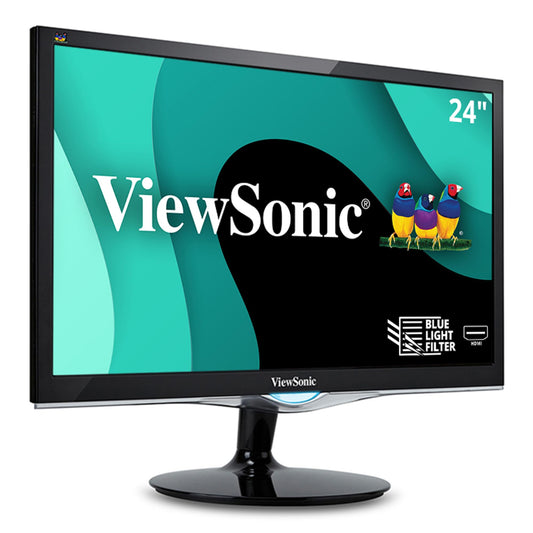 ViewSonic VX2452MH 24 Inch 2ms 60Hz 1080p Gaming Monitor with HDMI DVI and VGA inputs,Black