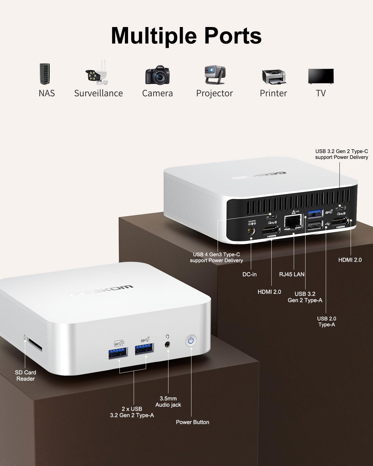 GEEKOM A7 Mini PC, AMD Ryzen 9 7940HS Mini PC Windows 11 Pro (8 Core 16 Threads, up to 5.2GHz) 32 GB DDR5 2TB PCIe Gen4 SSD Mini Computer | AMD Radeon 780M | BT5.2 | Wi-Fi 6E | USB4 | 8K