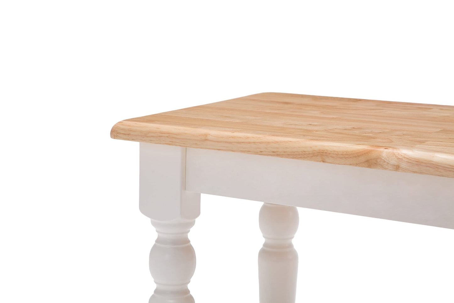 Boraam Farmhouse Bench, White/Natural 14 x 48 x 18