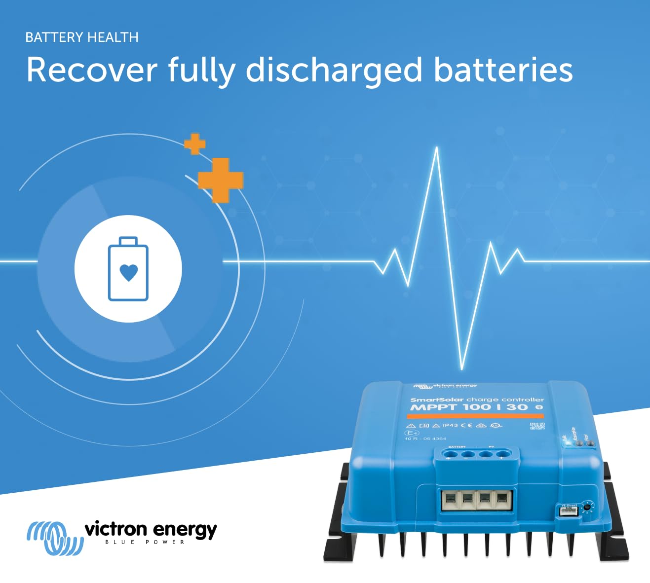 Victron Energy SmartSolar MPPT Solar Charge Controller (Bluetooth) - Charge Controllers for Solar Panels - 100V, 30 amp, 12/24-Volt