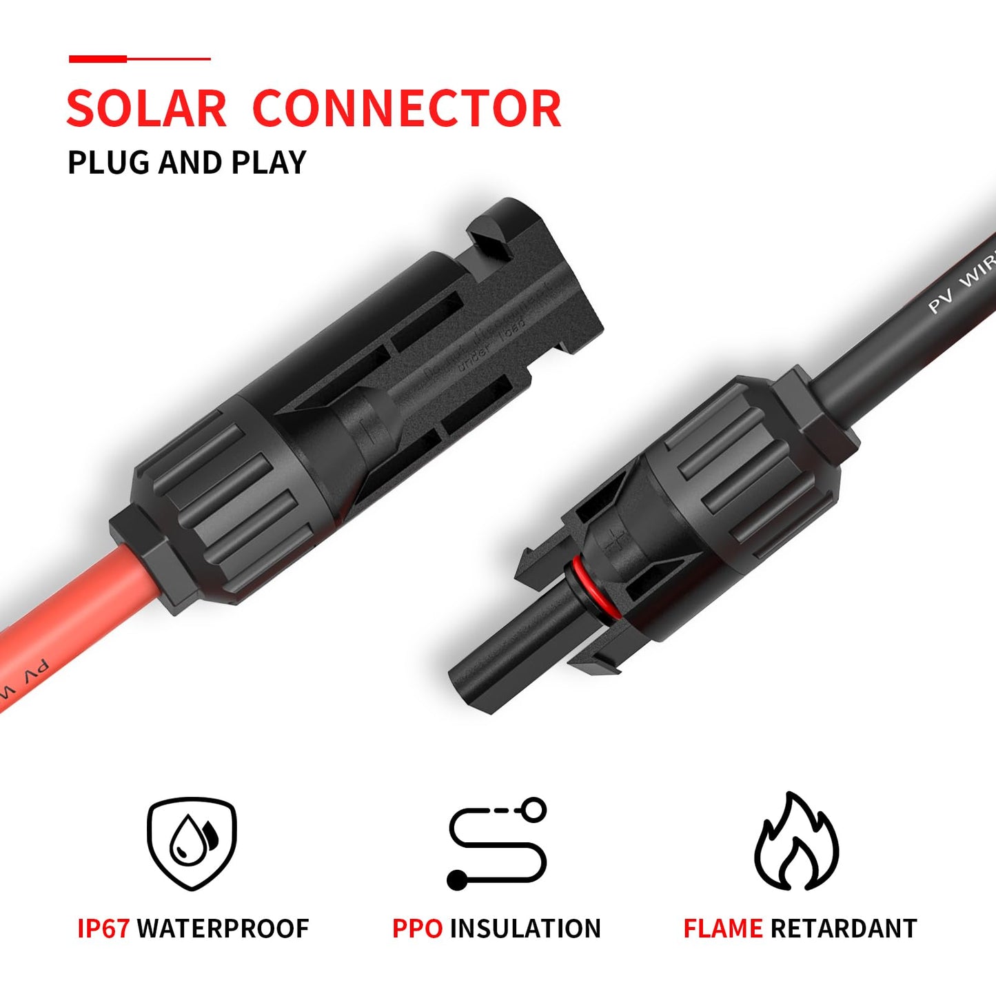 Kohree Solar Crimper Tool Kit: Connector Kit for Solar Panel Connectors - 12 Pairs of Solar Cable Connectors, 2 Spanner Wrench, 1 Wire Crimper, for 2.5/4/6mm² Solar Panel Cable Extension Assembly