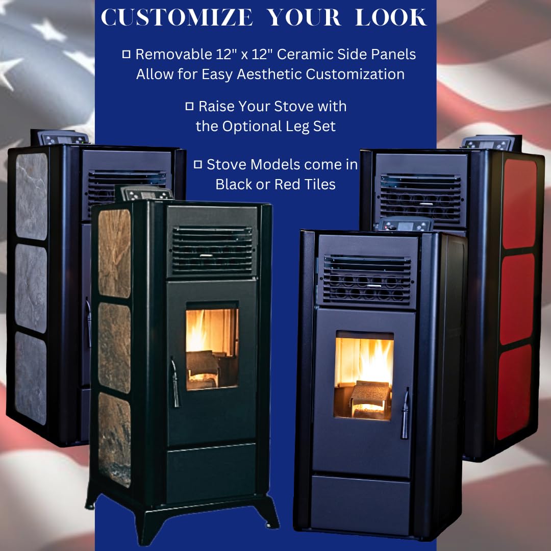 Freedom Stoves Freestanding Independence PS21 Pellet Stove with Battery Backup, Wi-Fi Capability - 5 Year Warranty - Includes Batteries & Straight Out Vent Kit