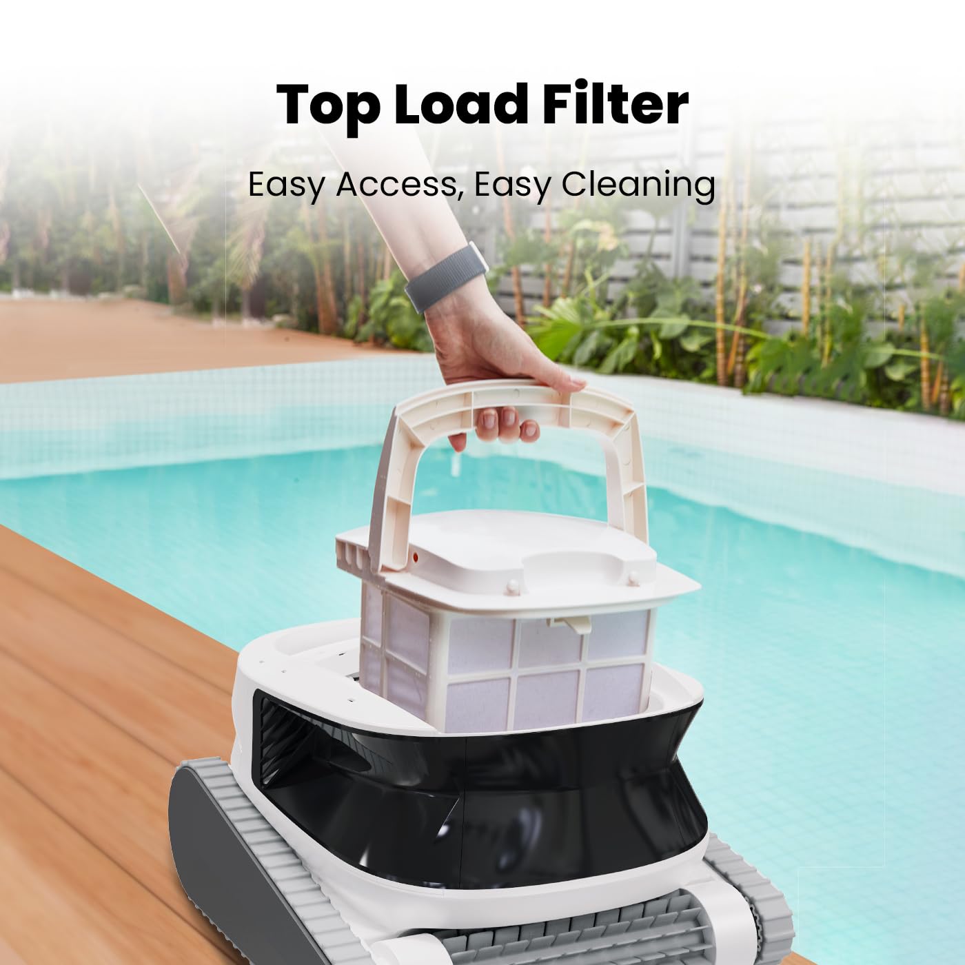 Poolmate Hydro 4 Battery Powered Robot Pool Cleaner, Large Floating Battery 3.5 Hour Runtime, Cloud App Control, Top-Load Filter, Wall & Waterline Cleaning, Inground & Aboveground Pools